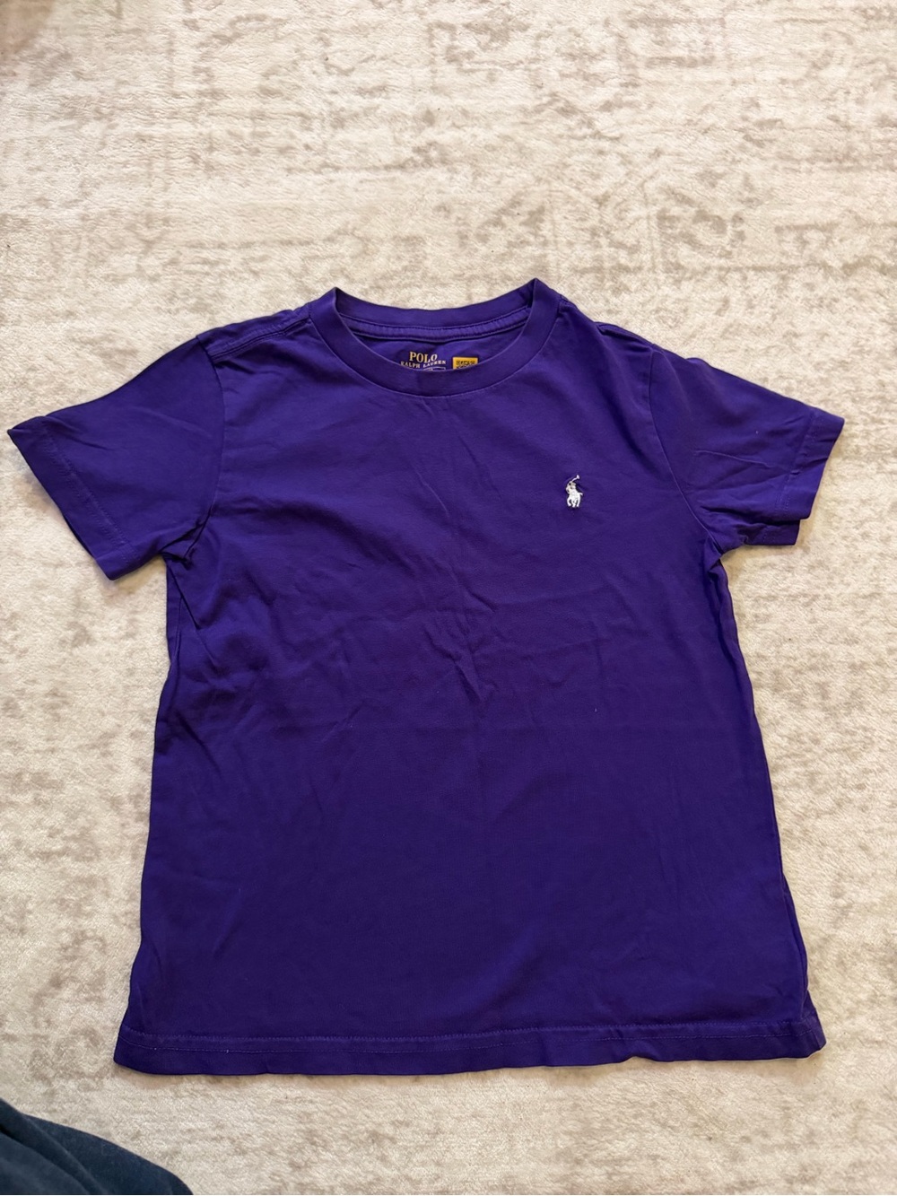 Polo by Ralph Lauren Kids Short Sleeve Tee in Purple with White Logo